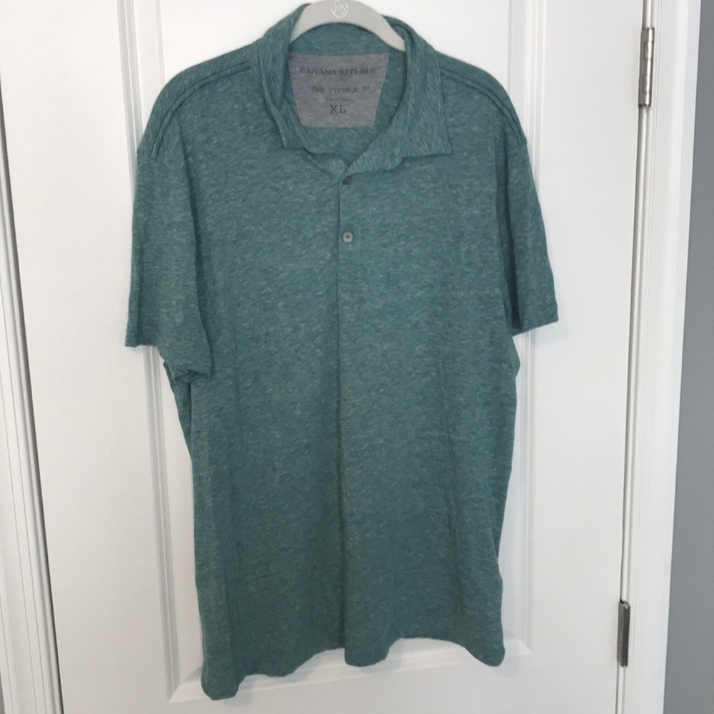 Banana Republic Slub polo Heather Green size XL